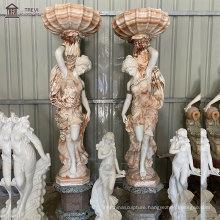 Luxury Life Size Lady Statue Marble Statue Lamp for Decoration Sale